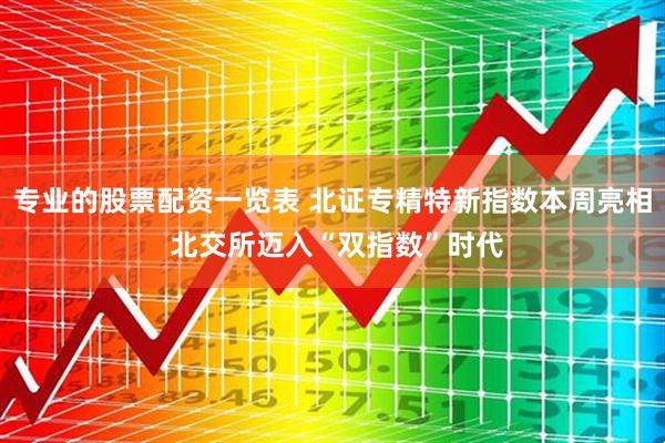 专业的股票配资一览表 北证专精特新指数本周亮相 北交所迈入“双指数”时代